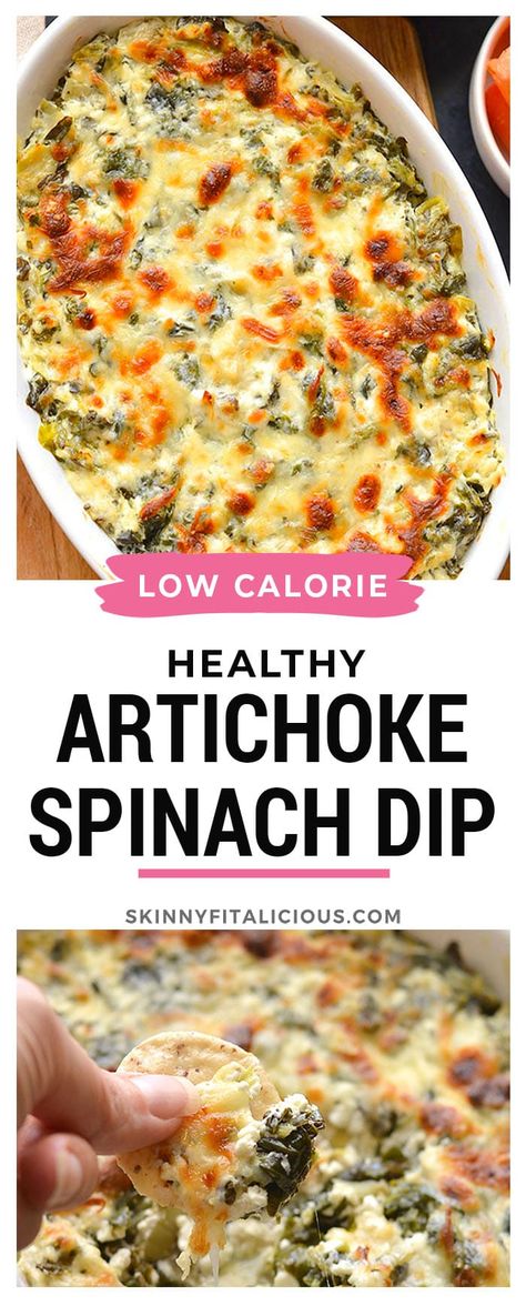 Cauliflower Spinach Artichoke Dip, Weight Watchers Spinach Artichoke Dip, Ww Spinach Artichoke Dip, Optivia Appetizers, Healthy Dip For Crackers, Vegetarian Protein Appetizers, Low Carb Spinach Artichoke Dip, Low Cal Spinach Recipes, Healthy Cheese Dip Recipes