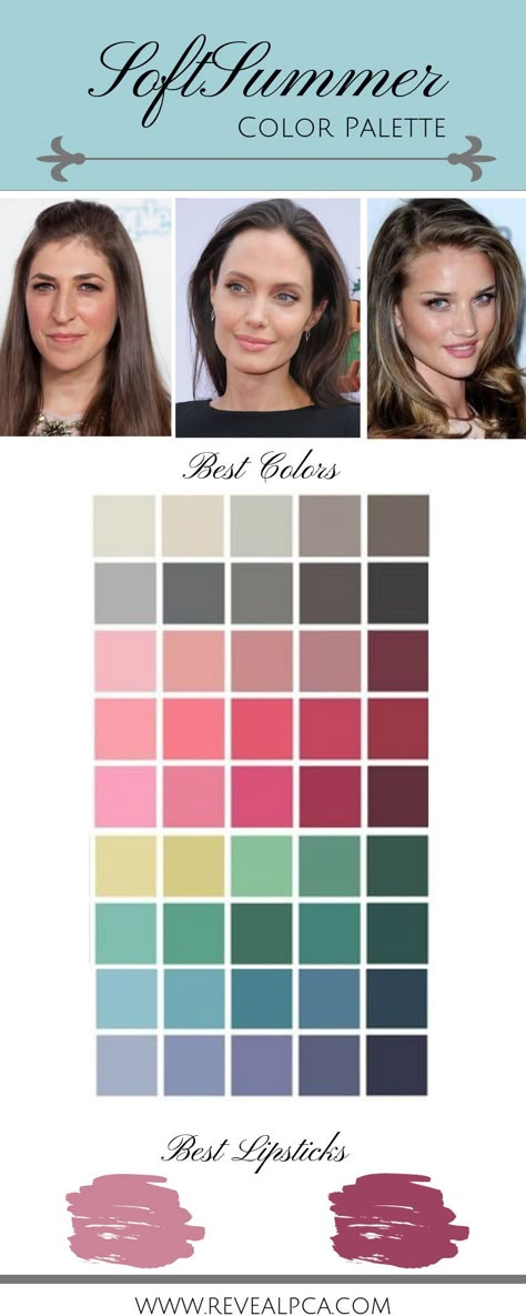 Jennifer Aniston Color Palette, Soft Summer Orange, Soft Summer Wedding Colors, Soft Summer Clothes Aesthetic, Soft Summer Color Palette Outfits, Cool Summer Color Palette, Soft Summer Fashion, Color Analysis Summer, Summer Skin Tone