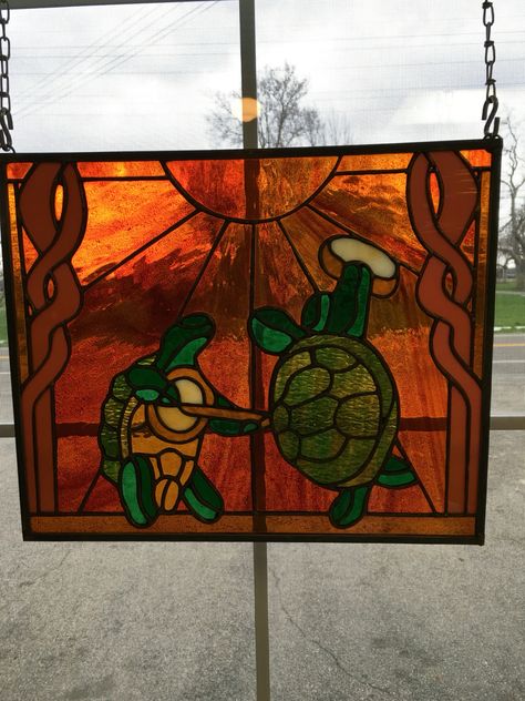 Grateful Dead- Terrapin Station made by me, Vicky True-Baker. Terrapin Station, Bottle Trees, Terrapin, Stained Glass Diy, Marvel Comic Books, Stained Glass Projects, Stained Glass Patterns, Grateful Dead, Stained Glass Windows