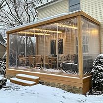 Porch Enclosure Ideas For Winter, Winter Patio Ideas Cold Weather, Deck Curtains, Winter Deck, Enclosed Gazebo, Outdoor Patio Diy, Patio Enclosures, Winter Nature, Covered Decks