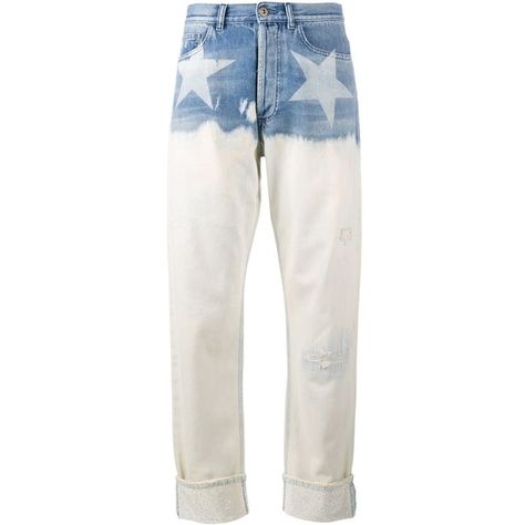 Faith Connexion Star Print Wide-Leg Jeans (€720) ❤ liked on Polyvore featuring jeans, white jeans, star jeans, star print jeans, wide leg jeans and faith connexion jeans White Wide Leg Jeans, White Boyfriend Jeans, Destructed Jeans, 5 Pocket Jeans, Print Jeans, Faith Connexion, Jeans Wide, Jeans Diy, Star Jeans