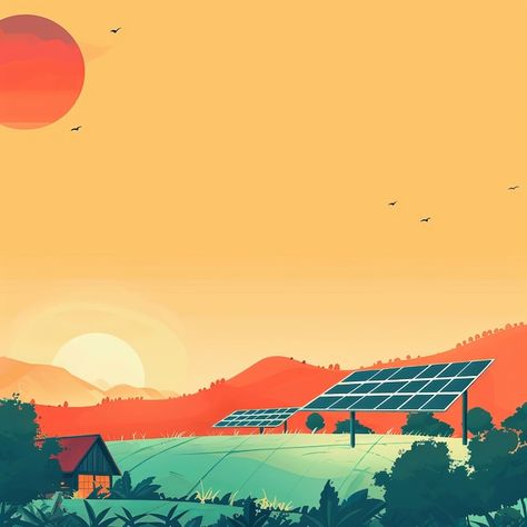 Solar Panel Illustration, Panel Illustration, Painting Of A House, Solar Panel, House Painting, Solar Panels, A House, Graphic Resources, Solar