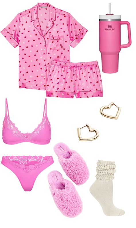 Pj Outfit Ideas, Valentines Pjs, Sleepwear Aesthetic, Cute Pajama Outfits, Pj Outfit, Instagram Planning, Cute Pajama, Fashion Dress Up Games, Pijamas Women