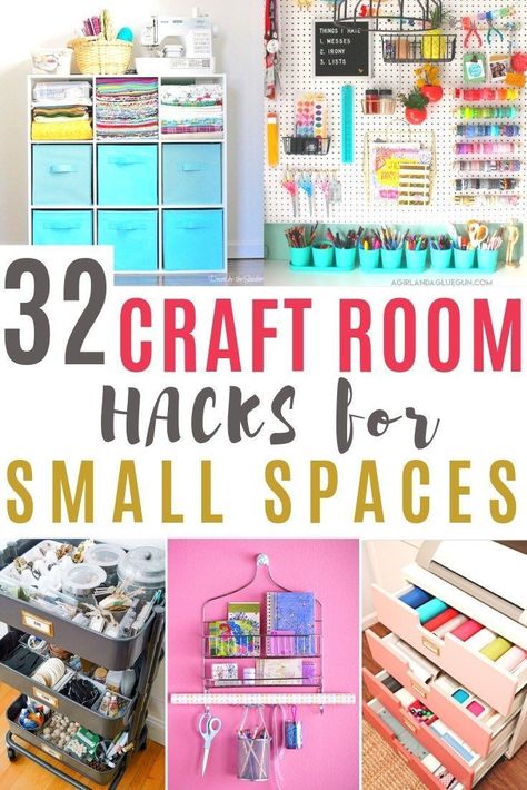 30+ Clever Ways to Organize Your Craft Supplies | Feeling NiOver 30 EASY DIY ideas to get your craft room the most organized it's ever been. Organization ideas that include, Ikea hacks, home decor, storage solutions, ideas for a tiny or small craft room or office, Pegboard DIY, and more. Come check these out for some inspiration #craftroomideas #organization #getorganized #homehacks #craftstorage #smallcraftroom Craft Room Hacks, Office Pegboard, Craft Organization Diy, Small Craft Rooms, Organize Craft Supplies, Room Hacks, Dream Craft Room, Craft Room Design, Sewing Room Organization