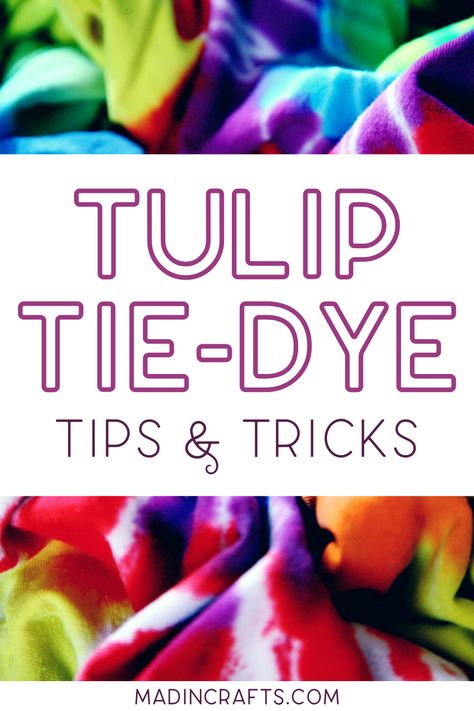 There are so many ways to use tie-dye, and it seems like people are constantly coming up with new and unique ways to create trendy tie-dye projects.  But sometimes you just want some good, old-fashioned rainbow tie-dye, you know?  Tulip’s kits make it SO easy! Today I am going over the simple Tulip tie-dye instructions so you can see just how simple the process is! Tulip Tie Dye Instructions, 60s Party Decorations, Funky Crafts, Tie Dye Tips, Easy Diy Tie Dye, Tie Dye Instructions, Tulip Tie Dye, Tie Dye Tutorial, Color Mixing Guide