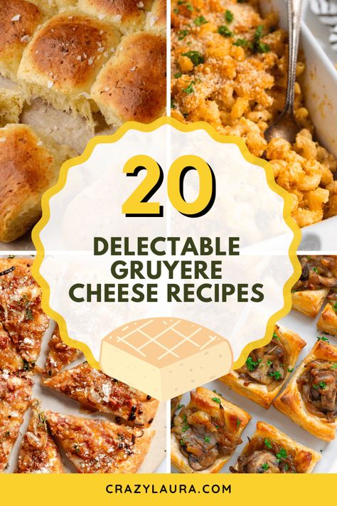 Check out our list of Gruyere cheese recipes to give you a few ideas of what dishes you can make with this delicious cheese. #Foodie #Yummy #Tasty Le Gruyere Cheese Recipes, Recipes Using Gruyere Cheese, Recipes With Gruyere Cheese, Gruyere Cheese Recipes, Gruyere Recipes, Gruyere Mac And Cheese, Cheese And Potato Pie, Cheese Bites Recipe, Yeast Rolls Recipe