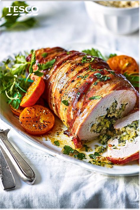 Turkey Porchetta, Porchetta Recipe, Porchetta Recipes, Turkey Roulade, Christmas Turkey Recipes, Christmas Turkey, Turkey Breast Recipe, Tesco Real Food, Roast Turkey Breast