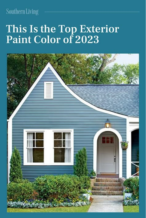 Historic Blue Exterior Paint, Exterior Paint Colors For Cape Cod Style House, Outdoor Cottage Colors Exterior Paint, Rustic Blue House Exterior, Van Courtland Blue Benjamin Moore Exterior, White House With Blue Trim Exterior, Behr Blue Exterior House Colors, Benjamin Moore Exterior Blue Paint Colors, Blue And White Exterior House Colors