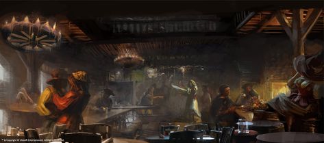 ArtStation - Assassin's Creed Black Flag - Concept Art - Tavern, Nick Tan Tavern Concept Art, Pirate Concept Art, Pirate Tavern, Pirate Concept, Assassin's Creed Black Flag, Assassin's Creed Black, Assassins Creed Black Flag, Black Flag, Assassins Creed