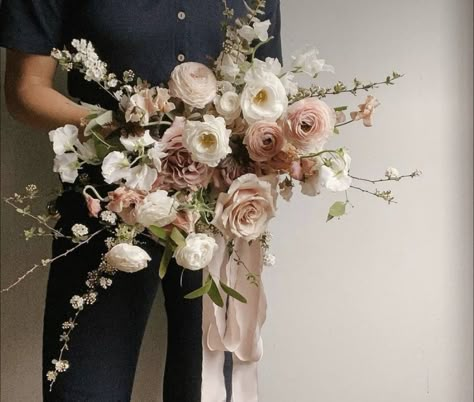 Wedding Color Pallet, Earthy Wedding, Blush Wedding Flowers, Bridal Bouquet Flowers, Ribbon Bouquet, Bouquet Inspiration, Wedding 2024, Floral Inspiration, Wedding Mood Board