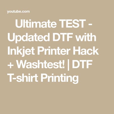 🤩 Ultimate TEST - Updated DTF with Inkjet Printer Hack + Washtest! | DTF T-shirt Printing How To Use Dtf Paper, How To Use Dtf Powder, Printer Hacks, Dtf Transfer Printer, Uv Dtf Printer, Dtf With Inkjet Printer, Craft Day, Inkjet Printer, Printer