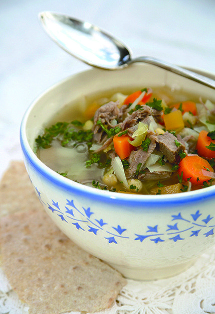 This lamb broth is a Norwegian comfort food Lynn Moen Tasty Traditions These are the instructions Bestemor (my mother, Caroline Norman) gave to my daughter Martha so she could make it for her grandfather... Lamb Broth, Nourishing Soup, Lamb Ribs, Norwegian Food, Soup Season, Food Plating, International Recipes, My Mother, Soups And Stews