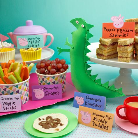 Peppa Pig Birthday Party Food, Peppa Pig Party Food, George Pig Birthday Party, George Pig Party, Peppa Pig Birthday Decorations, Peppa Pig Birthday Party Decorations, Peppa Party, Pig Food, Peppa Pig Birthday Party