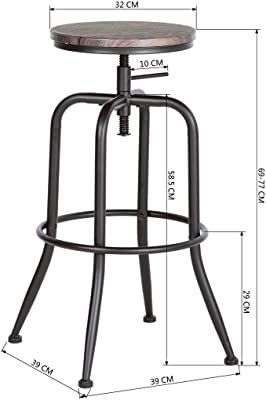 Bar Industrial, Kitchen Counter Stools, Steel Chair, Industrial Vintage, Counter Stool, Kitchen Counter, Counter Stools, Wrought Iron, Bar Stools