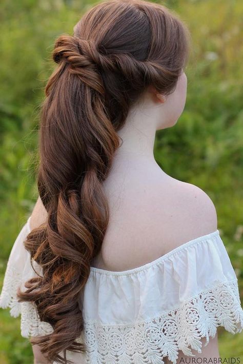 Curled Ponytail, Medieval Hairstyles, Prom Hairstyles For Long Hair, Fantasy Hair, Elegant Hairstyles, Hair Dos, Ponytail Hairstyles, Hair Designs, Prom Hair