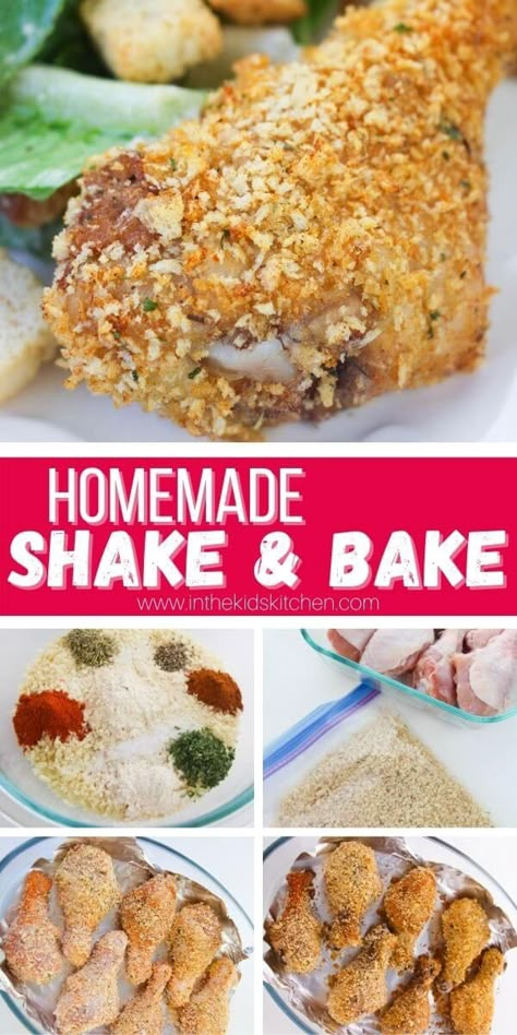 Make delicious crispy "fried" chicken - without all the grease - with our copycat Shake 'n Bake Chicken recipe! Shake N Bake Chicken Tenders, Shake N Bake Recipe, Diy Shake And Bake, Homemade Shake And Bake Chicken, Shake And Bake Recipe, Bake Chicken Recipe, Shake And Bake Chicken, Homemade Shake And Bake, Shake N Bake Chicken