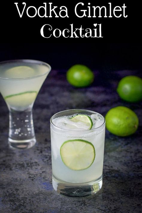 The classic vodka gimlet recipe has only 3 ingredients - vodka, fresh lime juice and simple syrup! Perfectly refreshing and delightfully delicious! Once you make it like this, you'll never use bottled lime juice again! #vodkagimlet #gimlet #cocktail #dishesdelish Simple Things To Cook, Vodka Gimlet Recipe, Vodka Gimlet, Gimlet Recipe, Gimlet Cocktail, Things To Cook, Vodka Lime, Spicy Cocktail, Vodka Recipes