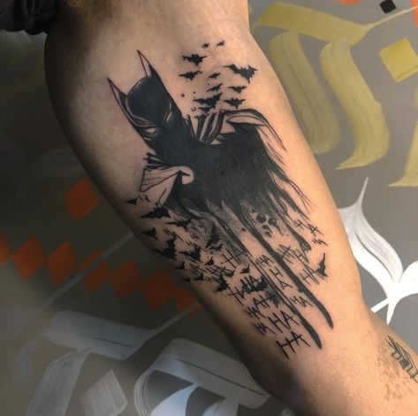 Batman Tattoo Sleeve, Bats Tattoo Design, Black Men Tattoos, Twin Tattoos, Simple Tattoos For Guys, Batman Tattoo, Wicked Tattoos, Temecula California, Forarm Tattoos