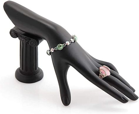 Amazon.com: HOMANDA Homeanda Black Resin Hand Form with a Stand Ring Hand Chain Bracelet Jewelry Display Stand Holder Organizer Photograph Props Home Decor : Clothing, Shoes & Jewelry Organize Photographs, Hand Display, Jewelry Holder Stand, Necklace Jewelry Display, Hand Statue, Pink Jewelry Box, Hand Chain Bracelet, Earring Display Stands, Ring Display