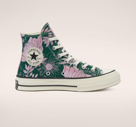 Converse Floral, Floral Converse, Cute Converse Shoes, Converse Vintage, Shoe Converse, Cute Converse, Womens High Top Shoes, Grandma Fashion, High Top Shoe