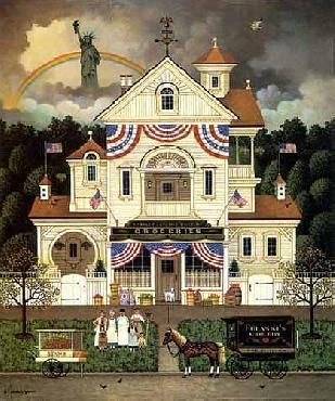 Charles Wysocki Lady Liberty Wysocki Puzzles, Charles Wysocki, Americana Art, Arte Folk, John William Waterhouse, Free Checklist, Henri Rousseau, Lady Liberty, American Folk Art