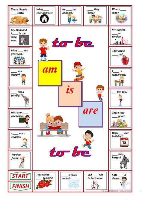 A boardgame "AM, IS, ARE" - English ESL Worksheets Free English Courses, English Games For Kids, Teach English To Kids, Verb To Be, Grammar Games, Comprehension Exercises, English Teaching Materials, English Activities For Kids, Learning English For Kids