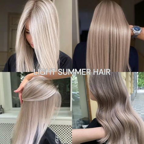 The Ultimate Guide to Light Summer Color Analysis – Four Seasons Studio Summer Palette Hair Color, Light Summer Nails Colors, Light Summer Hair Color Palette, Light Summer Color Palette Hair, Light Summer Color Analysis, Light Summer Celebrities, Cool Summer Hair Color Palette, Light Summer Hair Color, Light Summer Color Palette Outfits