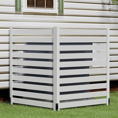 Amazon.com: ROOMTEC Outdoor Privacy Fence Screen 38"W X 42"H Air Conditioner Fence Solid Wood Trash Can Screens Outdoor 2 Panels (Gap White) : Patio, Lawn & Garden Trash Can Enclosure, Outdoor Privacy Fence, Air Conditioner Fence, Outdoor Privacy Panels, Wood Trash Can, Outdoor Air Conditioner, Fence Screen, Privacy Fence Screen, White Patio