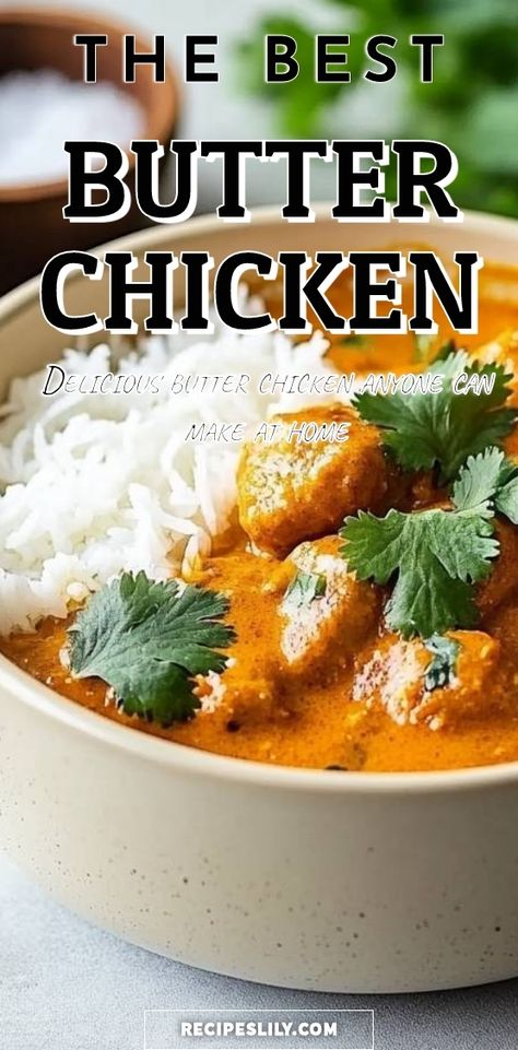 I can't wait to share this delicious butter chicken recipe with you! It's rich, creamy, and incredibly easy to make at home. Perfect served over fluffy rice, it's a dish that will impress your family and friends every time. Dive into a bowl of comfort and flavor! Butter Chicken Easy Recipe, Butter Chicken Recipe Easy Healthy, Dutch Oven Butter Chicken, Butter Chicken Soup Recipe, Mild Butter Chicken Recipe, Simple Butter Chicken Recipe, Best Butter Chicken Recipe Indian, Low Calorie Butter Chicken, Butter Chicken Sauce Recipe