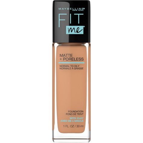 Maybelline Fit Me Matte + Poreless Liquid Foundation Makeup, Soft Tan, 1 fl oz - Walmart.com - Walmart.com Matte Poreless Foundation, Fit Me Matte And Poreless, Foundation With Spf, New York Fits, Lightweight Foundation, Oil Free Foundation, Liquid Oil, Maybelline Makeup, Too Faced Foundation