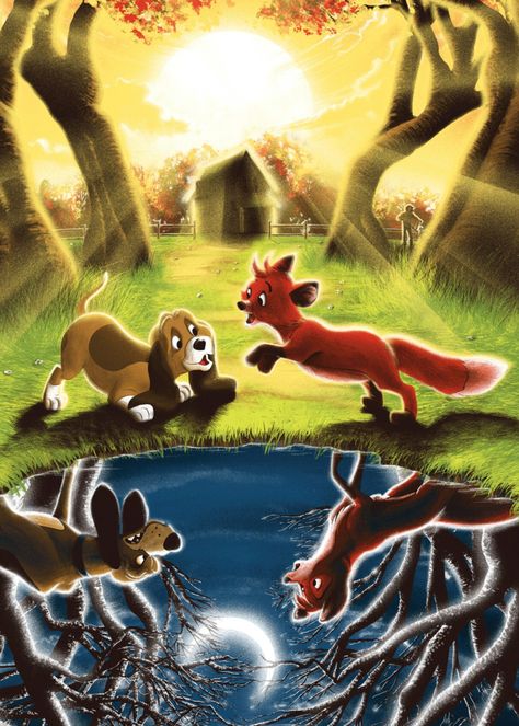 THE FOX AND THE HOUND The Fox And The Hound Fanart, Fox And The Hound Drawing, Fox And The Hound Wallpaper, Fox And Hound, Fox And Hound Tattoo, Fox And The Hound Tattoo, Disney Characters Pictures, Disney Mignon, Disney Character Art