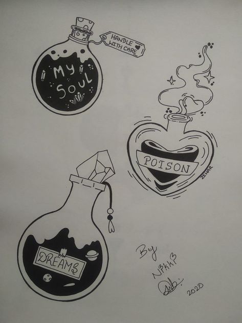 Poison And Antidote Tattoo, Poison Love Tattoo, Poison Vile Tattoo, Love Is Poison Tattoo, Love Potion Tattoo Bottle, Self Love Potion Tattoo, Love Poison Tattoo, Magic Potion Drawing, Poison Tattoo Bottle