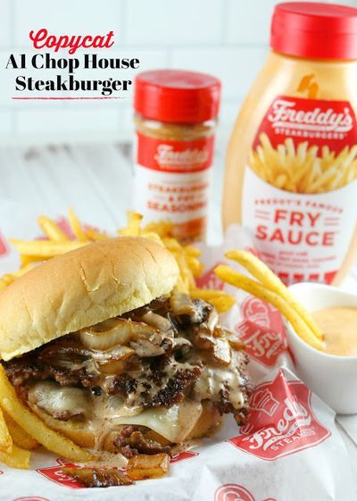 Copycat Freddy's A1 Chop House Steakburger Recipe | The Food Hussy! Copycat Freddy's A1 Chop House Steakburger Recipe - got the burger recipe and technique for those yummy crispy edges straight from the restaurant. This burger is AMAZING!! Two beef patties, white cheddar, grilled onions and the secret A1 Chop House Burger Sauce. I've got the whole recipe! You don't want to miss this burger!! #burger #copycat Freddys Burgers, Crispy Burger, Steak Sandwiches, Home Burger, Beef Patties, Budget Cooking, Bar Food, Frozen Custard, Copykat Recipes