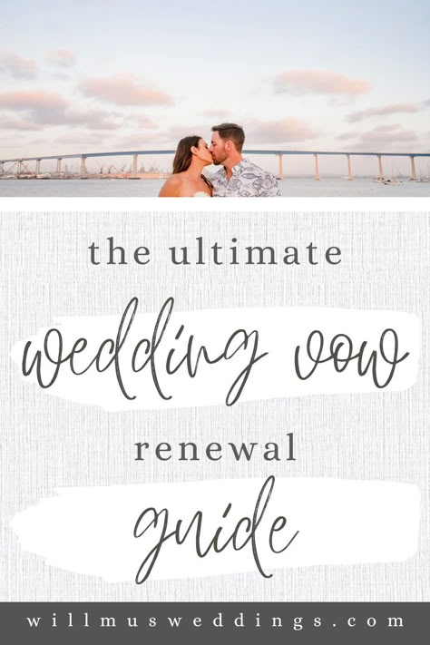 Celebrating Love: The Ultimate Guide to Renewing Your Wedding Vows in San Diego By Willmus Weddings | Modern wedding planners | based in San Diego, California. Renewing your wedding vows is a great way to refresh the love and commitment shared with your partner. And where better to celebrate this reaffirmation of love other than in The Finest City? Discover more! vow renewal, vow renewing ceremony, vow renewal San Diego, vow renewal guide, San Diego vow renewal ceremony, vow renewal planning Wedding Vows Renewal Ideas Dresses, Vowel Renewal Wedding, Vow Renewal Bridal Party, Vow Renewal Centerpiece Ideas, Marriage Vow Renewal Ideas, 20th Wedding Vow Renewal Ideas, Fall Vowel Renewal Ideas, Renewal Vows Ceremony, Vow Renewal Ceremony Script For Officiant