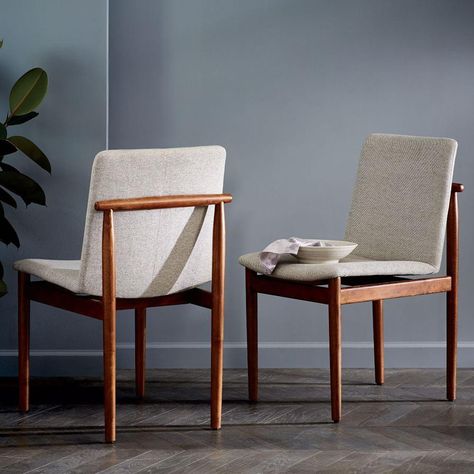 Framework Upholstered Dining Chair | west elm Canada West Elm Dining Chairs, Round Seat Cushions, Dining Room Chairs Modern, Mid Century Modern Dining, Mid Century Dining, Contemporary Dining Chairs, Up House, Leather Dining Chairs, Modern Dining Chairs