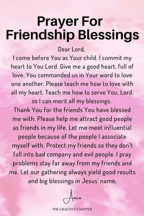 For friendship blessings Prayers For New Friendships, Prayer For Godly Friendships, Prayers For Friendship, Friendship Blessings, Prayers For Blessings, Friendship Prayer, Prayers For Friends, Prayers For Family And Friends, Prayer For Friendship