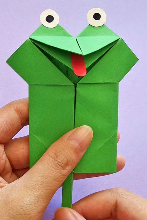 Paper Frog Craft, Origami Fidget, Frog Origami, Frog Diy, Origami Frog, Funny Talking, Frog Crafts, Easy Origami, Paper Toy