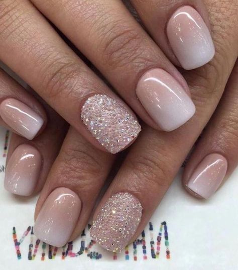 Neutral Nails Acrylic, Wedding Nail Art Design, Unghie Sfumate, Bridal Nail Art, Nude Nail Designs, Wedding Nails Design, Nail Art Wedding, Nail Swag, Short Acrylic Nails Designs