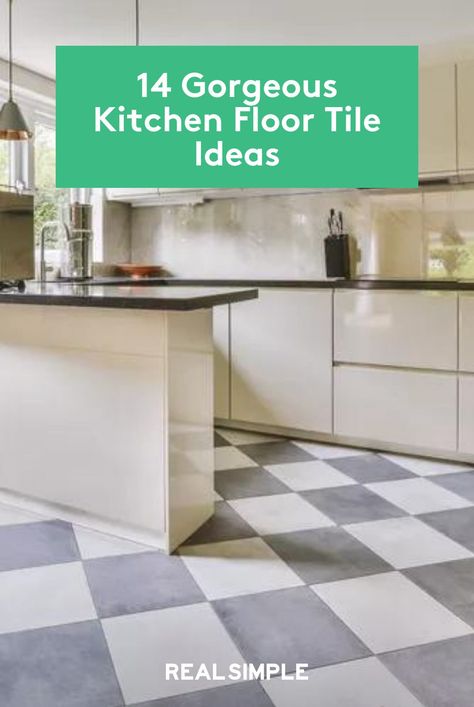 1930s Kitchen Floor, Retro Kitchen Flooring, Small Kitchen Floor Tiles Ideas, Galley Kitchen Flooring Ideas, Affordable Kitchen Flooring Ideas, Vintage Kitchen Flooring Ideas, Kitchen Deisgn, Kitchen Types, Porcelain Tile Floor Kitchen