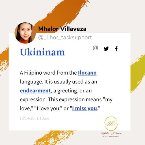 "Only an Ilocano understands the true meaning of this. Positive vibes only. 🌿 #IlocanoPride #IlocanoKnowsBest" Ilocano Word, Filipino Words, Image Of God, Positive Vibes Only, Virtual Assistant, I Miss You, Positive Vibes, Create Yourself, I Love You