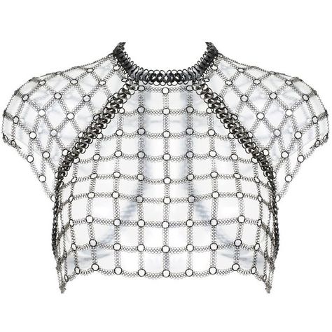 Fannie Schiavoni Women Chainmail Crop Top (5,220 AED) ❤ liked on Polyvore featuring tops, shirts, accessories, crop top, armor, silver, chainmail shirt, crop shirt, white short sleeve top and white short sleeve shirt Women Chainmail, Chain Mail Shirt, Chainmail Clothing, Fannie Schiavoni, Chainmail Shirt, Chainmail Top, Fotografi Digital, White Short Sleeve Shirt, White Short Sleeve Tops