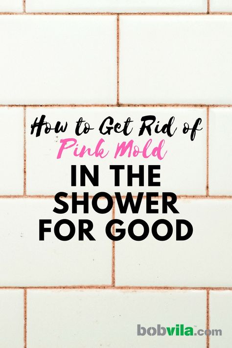 Follow these instruction for getting rid of pink mold in your shower. Cleaning Shower Mold, Get Rid Of Black Mold, Pink Mold, Cleaning Shower Tiles, Shower Mold, Shower Cleaning Hacks, Black Mold, Mold In Bathroom, Cleaning Mold