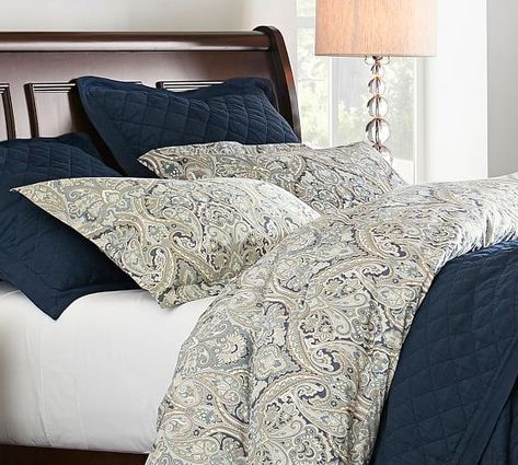 Mackenna Paisley Look Layered Bed, Pretty Bedrooms, Patterned Duvet Cover, Paisley Duvet, Teal Bedding, Percale Duvet Cover, Dream Bedrooms, Embroidered Duvet Cover, House Organization