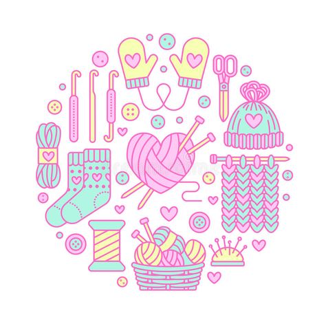 Knitting, crochet, hand made banner illustration. Vector line icon knitting need #Sponsored , #SPONSORED, #Paid, #hand, #Knitting, #icon, #banner Tailor Store, Wool Skein, Banner Illustration, Knitting Quotes, Vector Line, Socks Pattern, Crochet Fashion Patterns, Knitting Needle, Banner Vector