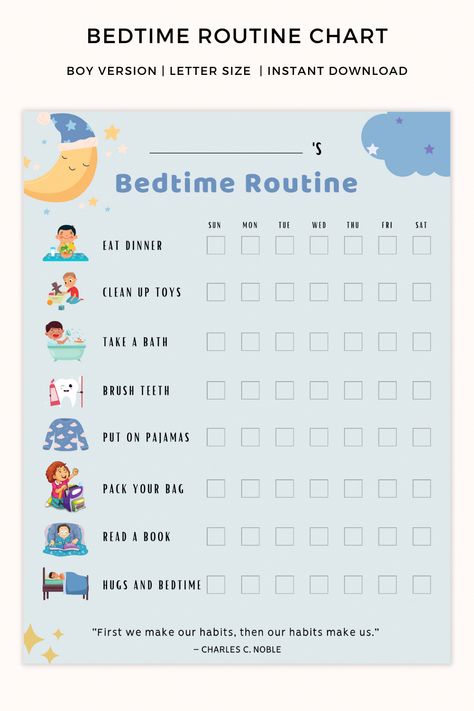 Buy Kids Bedtime Routine Chart Printable Bedtime Checklist for online on Etsy India. Shop for handmade, vintage and unique Calendars & Planners items from PinchoflovePrints online on Etsy Bed Time Routine Chart, Kindergarten Bedtime Routine, Bed Time Chart, House Binder, Bedtime Checklist, Chores For Kids By Age, Tooth Brushing Chart, Kids Responsibility Chart, Bedtime Routine Chart