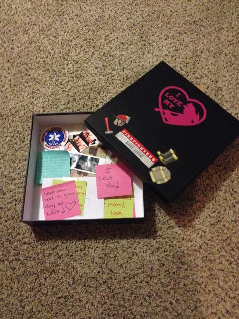 "Memory Box" I made for my boyfriend for our 1 year anniversary Couple Holidays, Memory Ideas, Anniversary Diy, Couples Holiday, Memories Box, 1 Year Anniversary, Boyfriend Diy, Gifts For Boyfriend, Creative Valentines