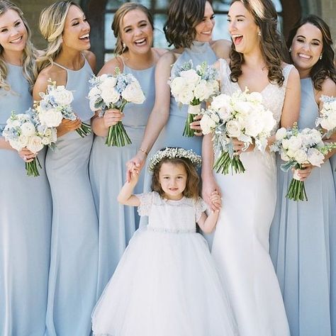 Bella Bridesmaids (@bellabridesmaids) • Instagram photos and videos Bridesmaid Blue, Blue Whisper, Jenny Yoo Bridesmaid, Bella Bridesmaid, Jenny Yoo, Blue Bridesmaid Dresses, Something Blue, Wedding Colors, The Weekend