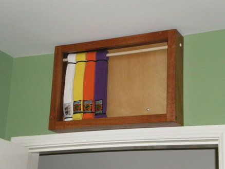 Karate Belt Box for an Friend Karate Belt Display Ideas, Karate Display Ideas, Jiu Jitsu Belt Display, Karate Belt Holder, Martial Arts Belt Holder, Taekwondo Belt Display, Taekwondo Belt, Karate Belts, Karate Belt Display