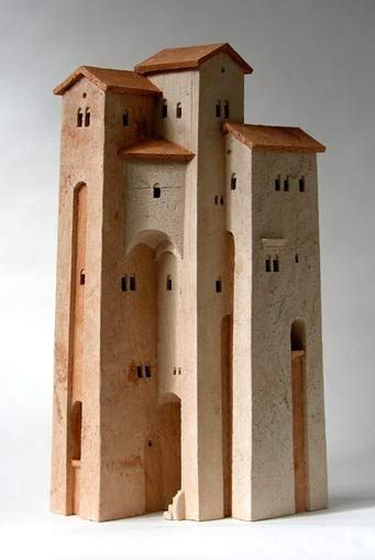 Architecture Clay Model, Clay Buildings, Architectural Sculpture, Pottery Houses, Clay Houses, Minecraft Architecture, Building Art, Ceramic Houses, Ceramics Ideas Pottery