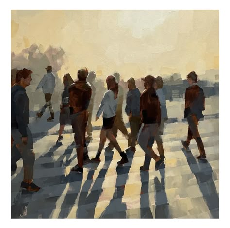 Minimalist Palette, City Scape Painting, Shadow Painting, Digital Designer, Everyday People, Watercolour Inspiration, Painting People, Figurative Artists, Shadow Play